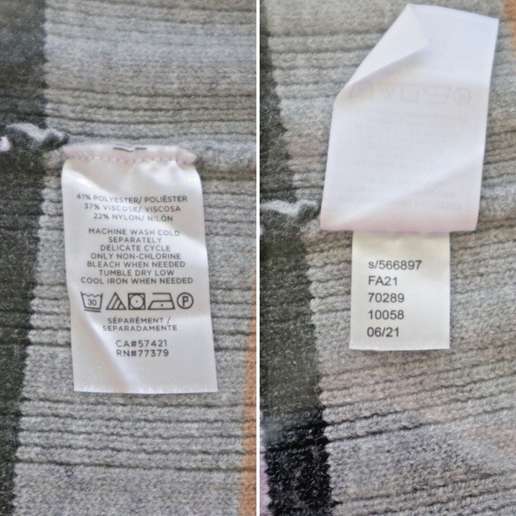 Ann Taylor Size XL Rib Knit Stripe Raglan Sweater Lilac Purple Gray - Picture 9 of 9